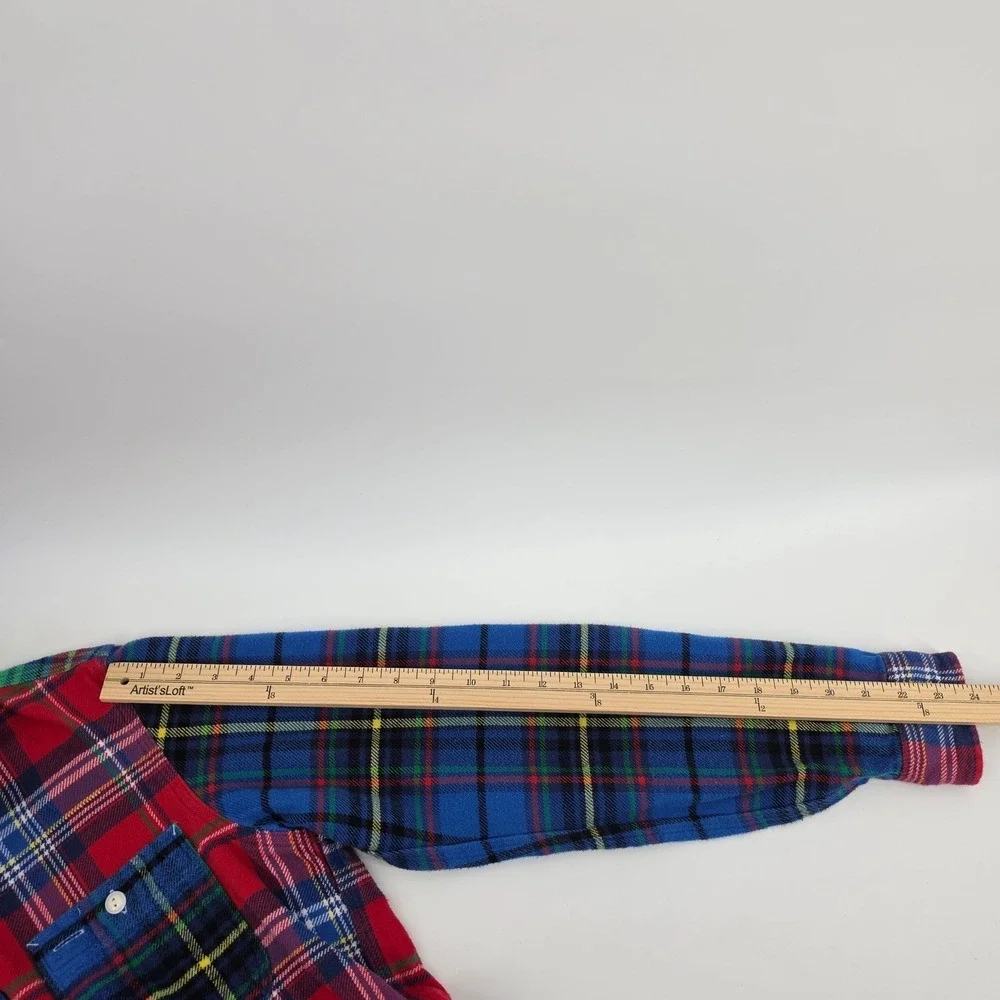 Polo Ralph Lauren Mens S Patchwork Plaid Flannel Shirt Multi Color Classic Fit